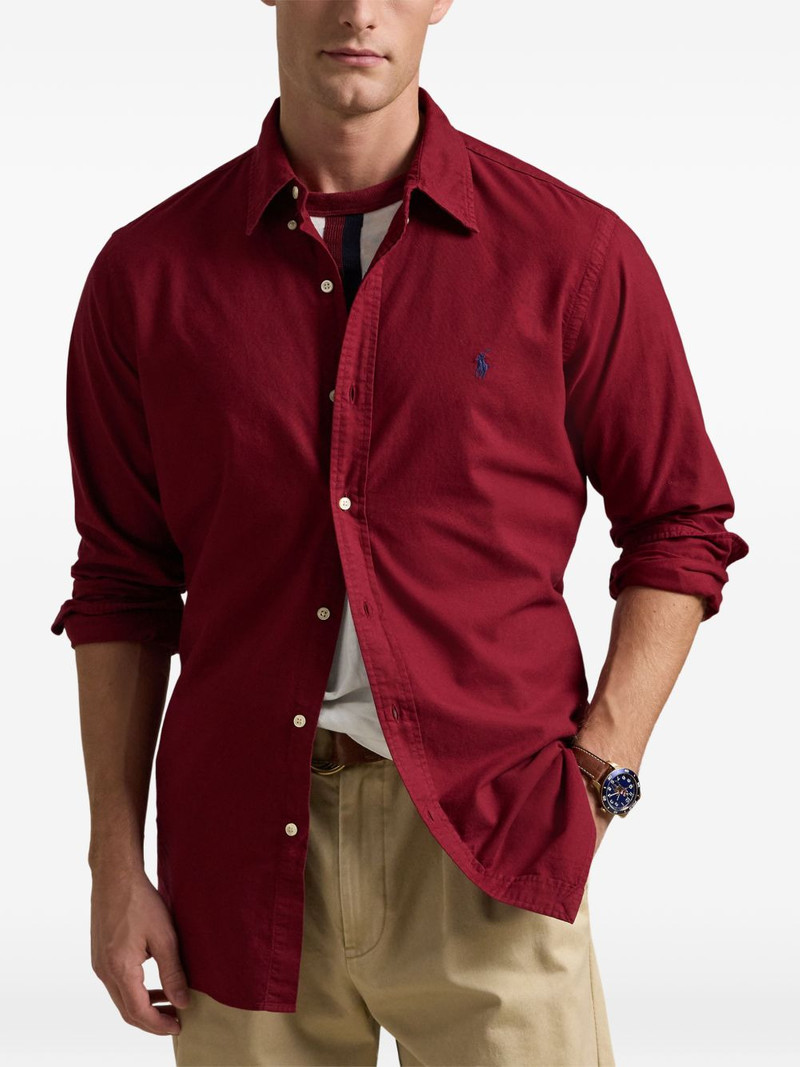 logo-embroidered button-down shirt 3