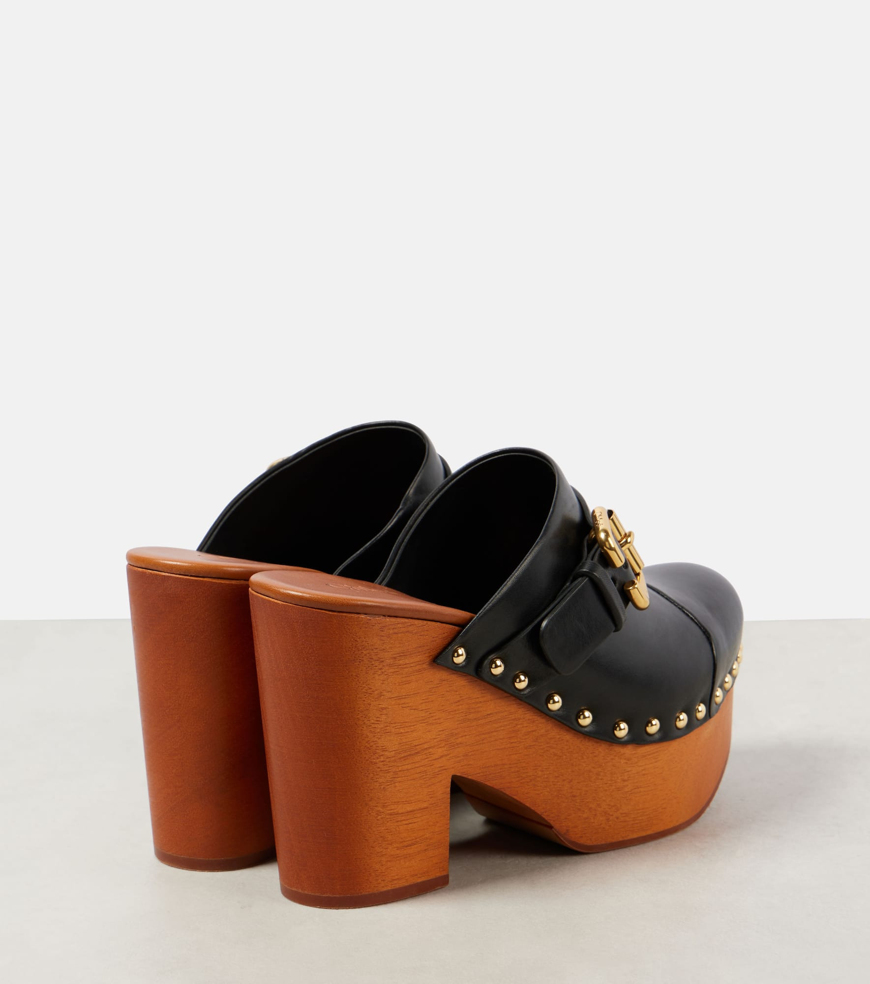 Jeannette studded leather clogs - 3