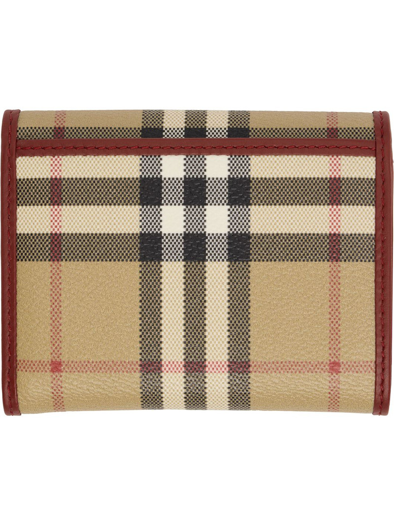 Burberry Beige Small Check Folding Wallet outlook