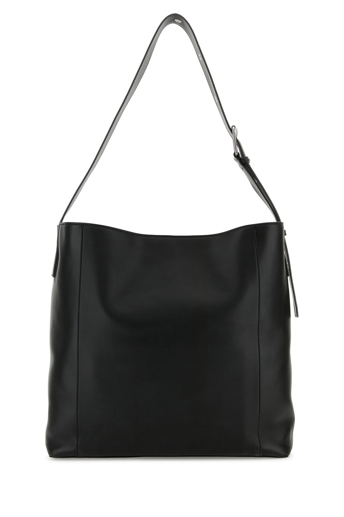 Black leather Pendant shopping bag - 3