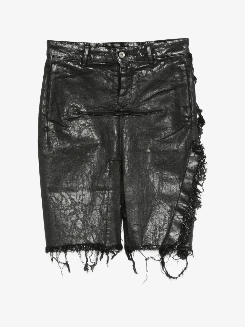 distressed sliced denim mini skirt - 1