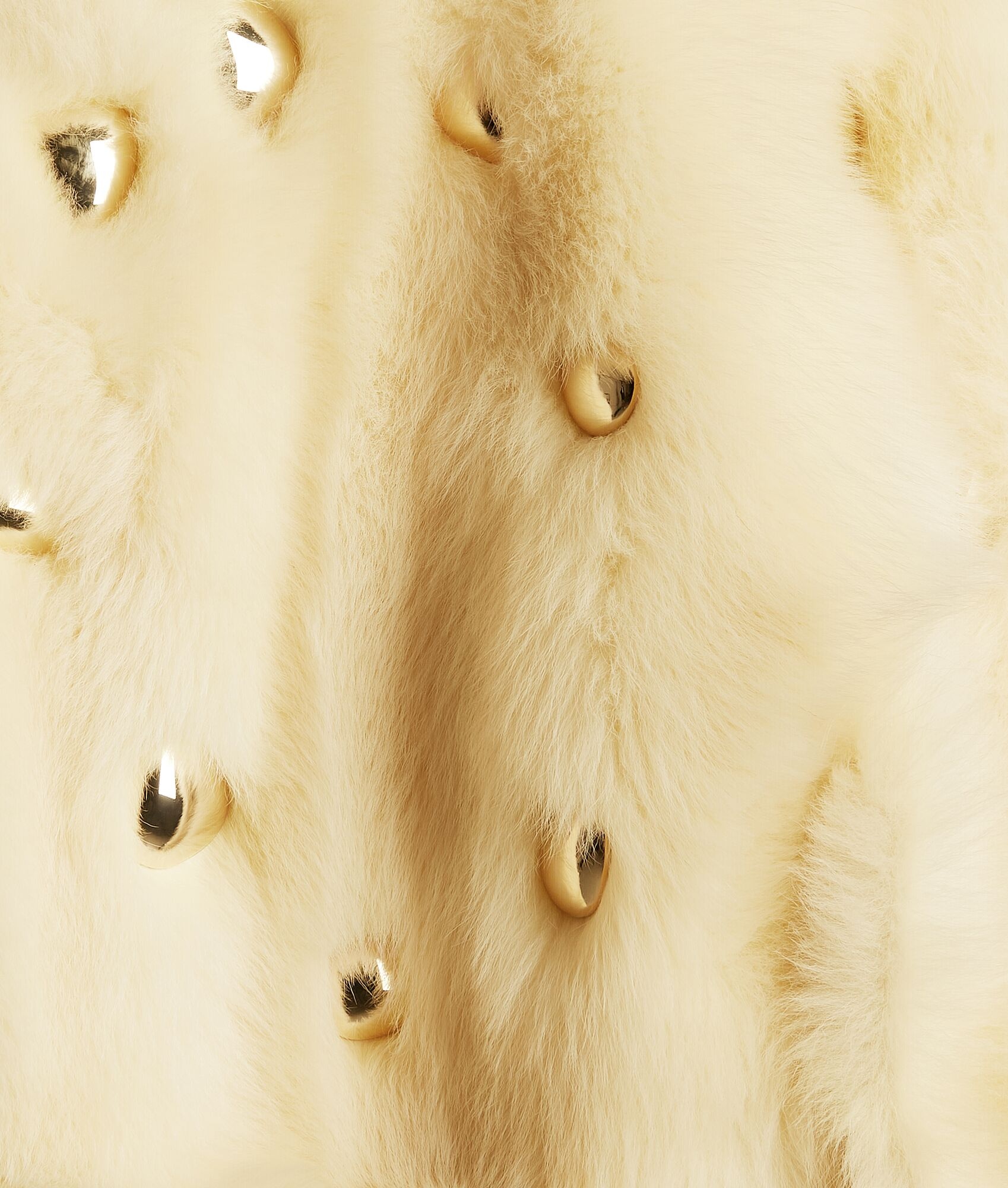 shearling belted coat with metallic studs - 4