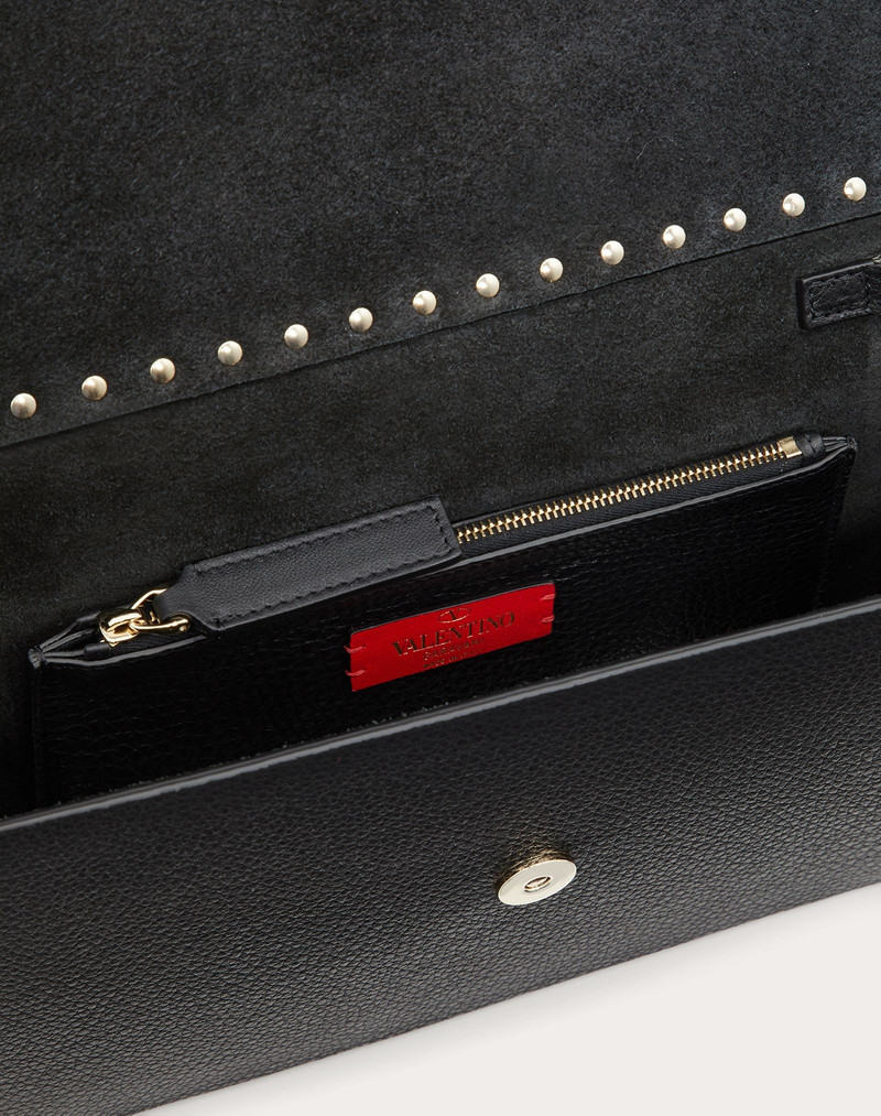Rockstud Grainy Calfskin Clutch 4