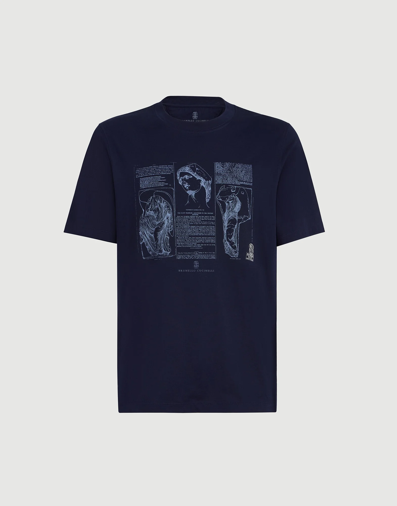 Cotton jersey crew neck T-shirt with print - 1