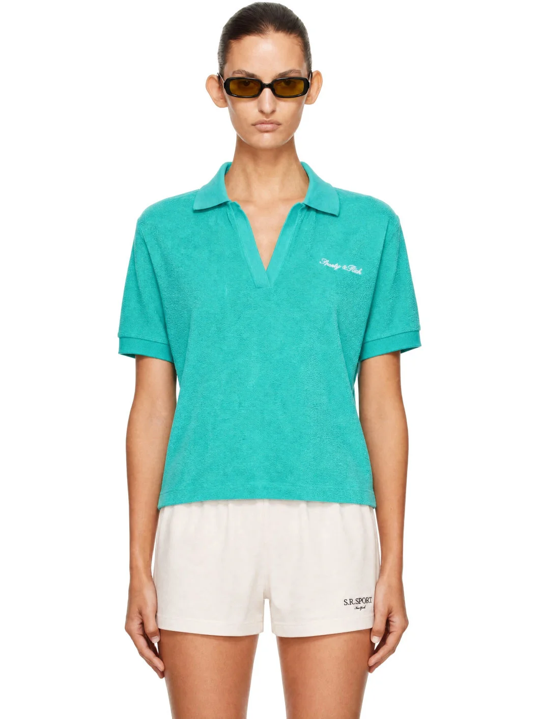 Green Signature Logo Terry Polo - 1