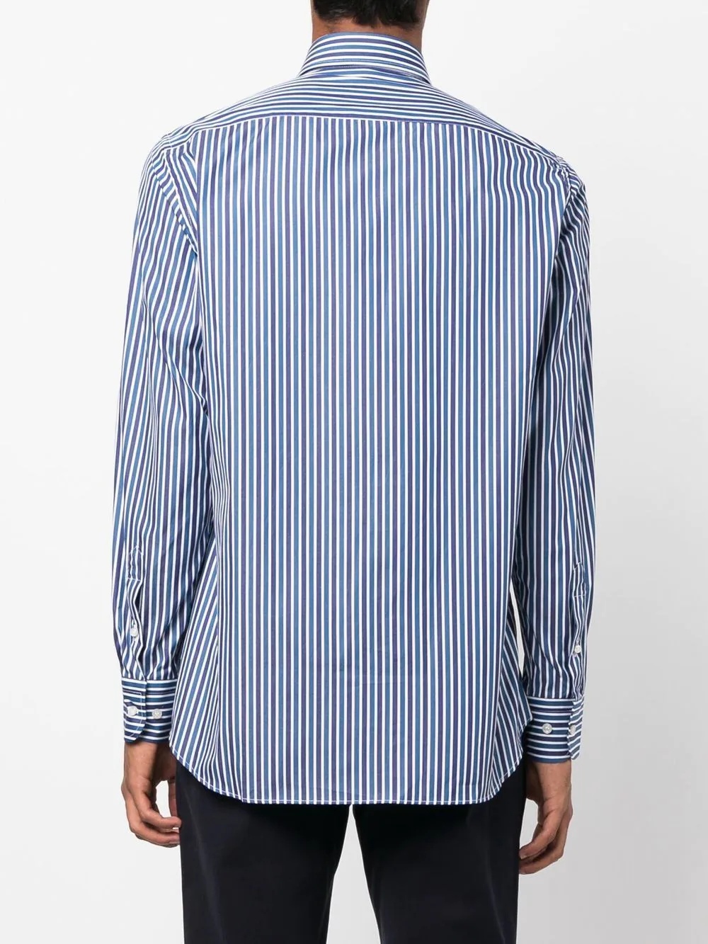 long-sleeve striped button-down shirt - 4