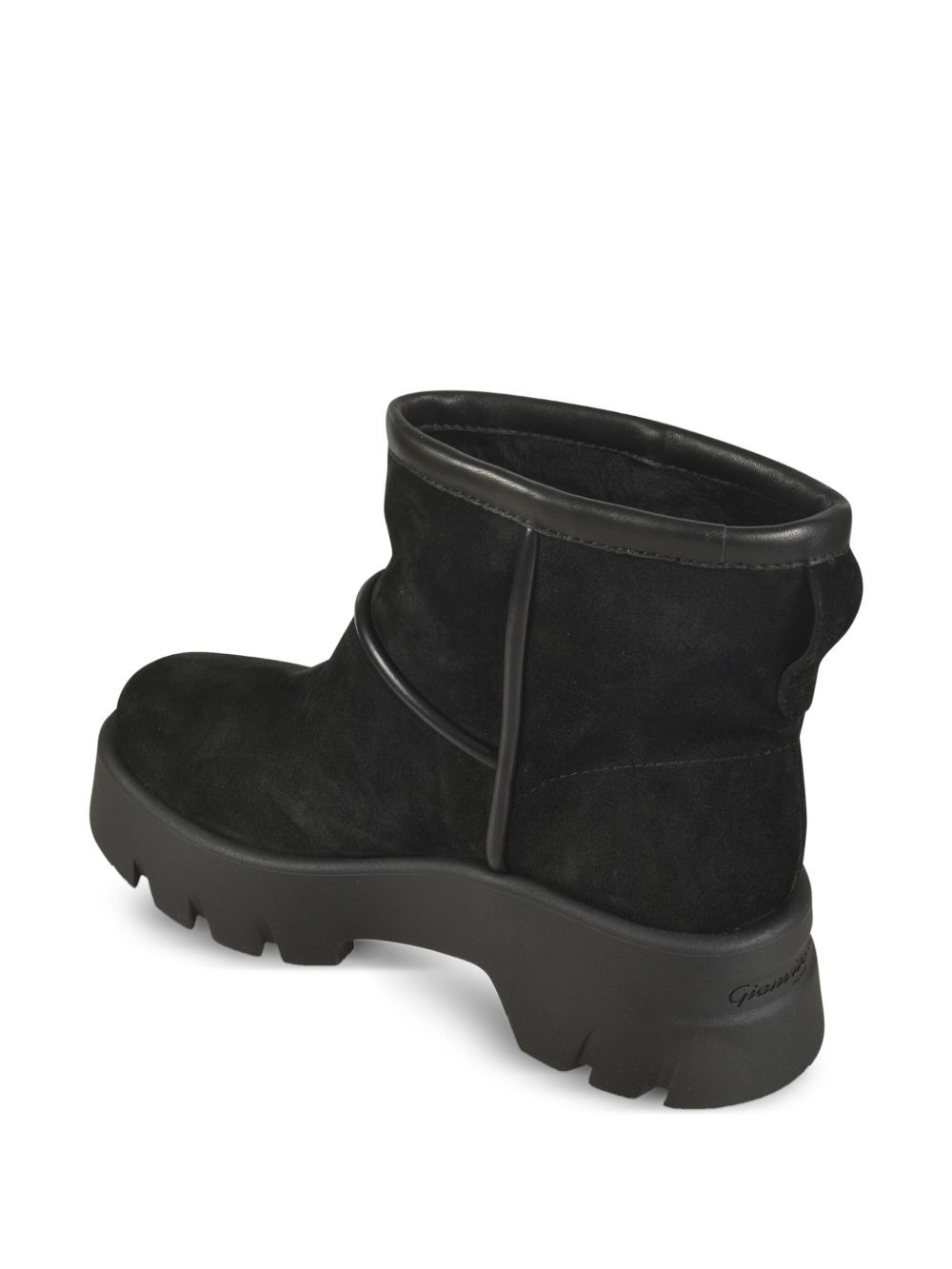 leather platform boots - 4