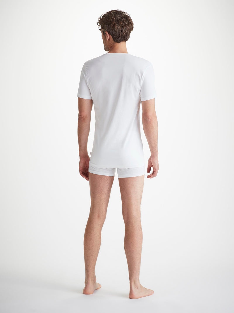 Men's Underwear V-Neck T-Shirt Jack Pima Cotton Stretch White - 4