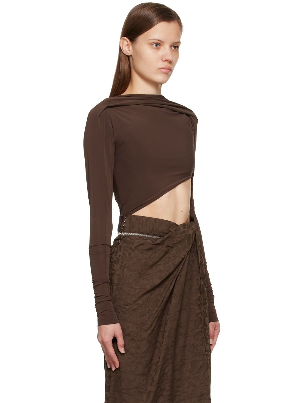 Brown Le Papier 'Le Body Carozzu' Bodysuit - 2