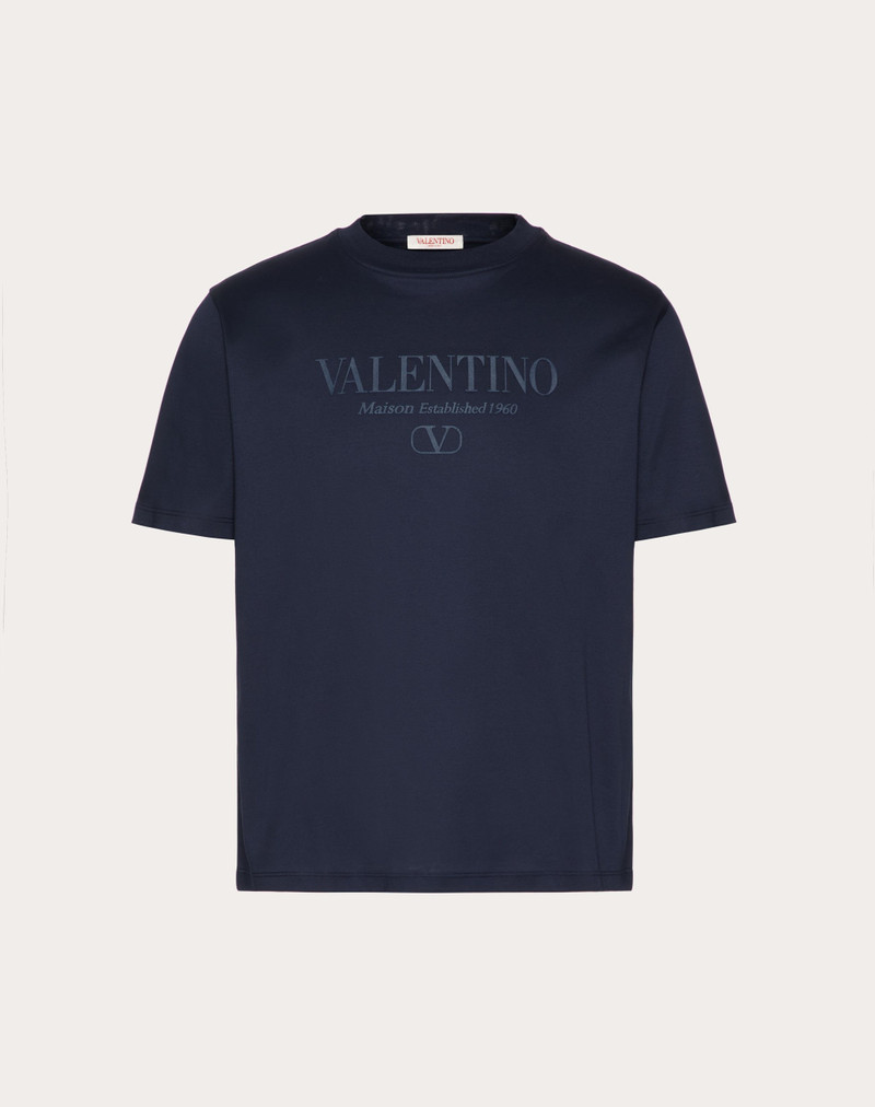 VALENTINO PRINT COTTON CREWNECK T-SHIRT 1