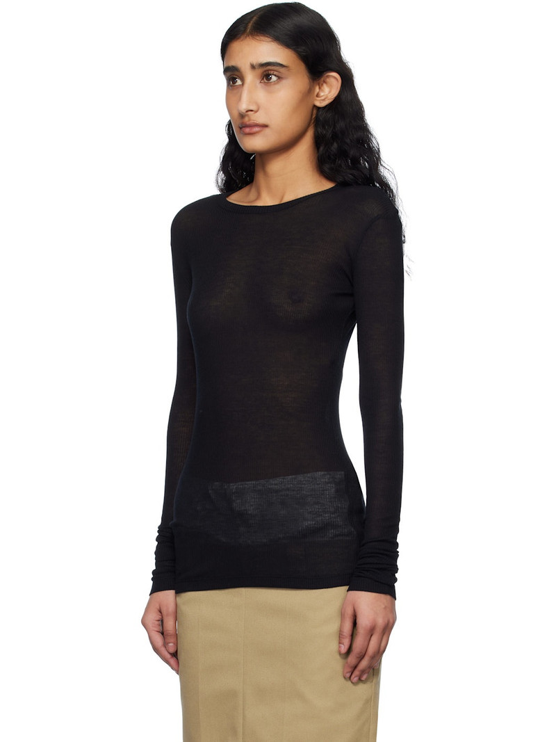 Ann Demeulemeester Black Fiene Long Sleeve T-shirt outlook