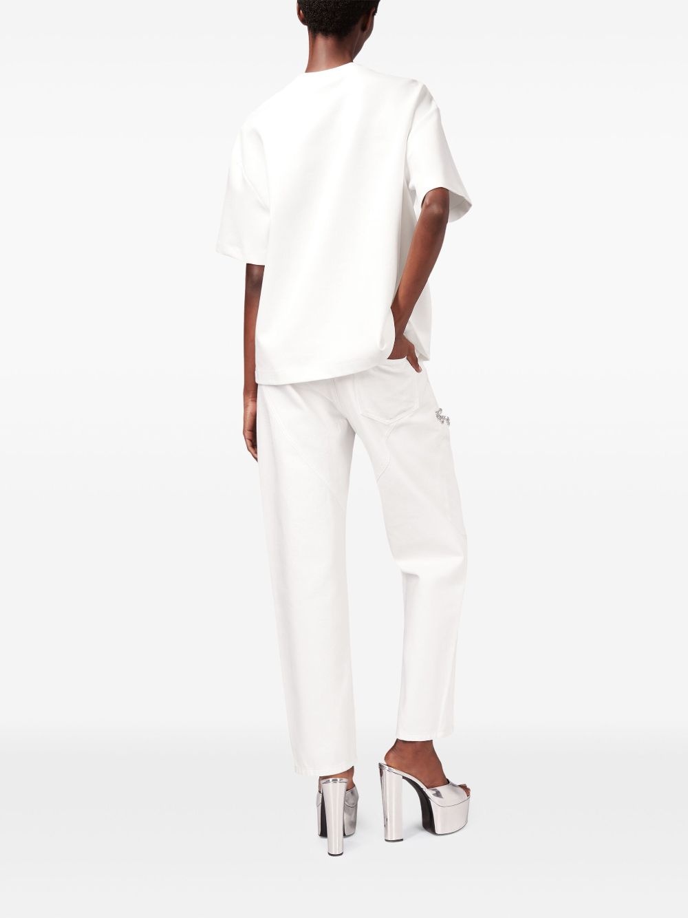 crystal-embellished cut-out T-shirt - 5