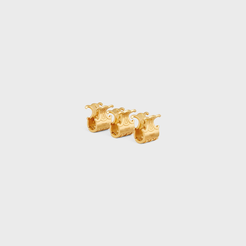 CELINE Celine Hair Accessories Set of 3 Mini Triomphe Claws in Brass with Gold Finish and Steel outlook