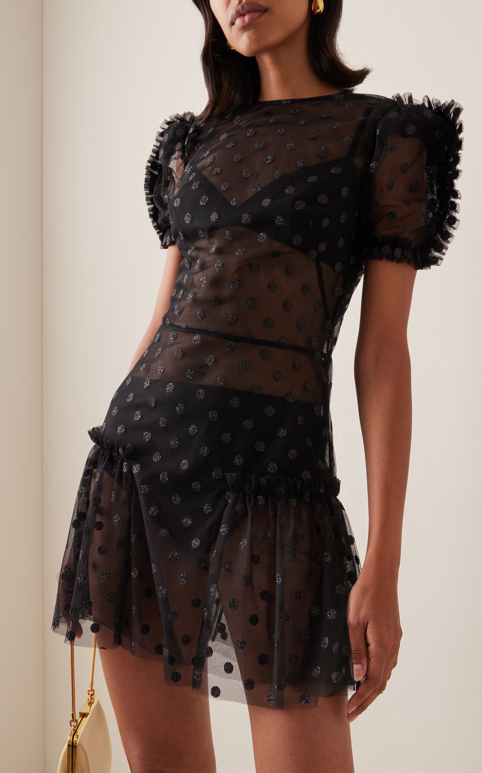 The Thank You Very Sweetly Polka-Dot Tulle Mini Dress black - 3
