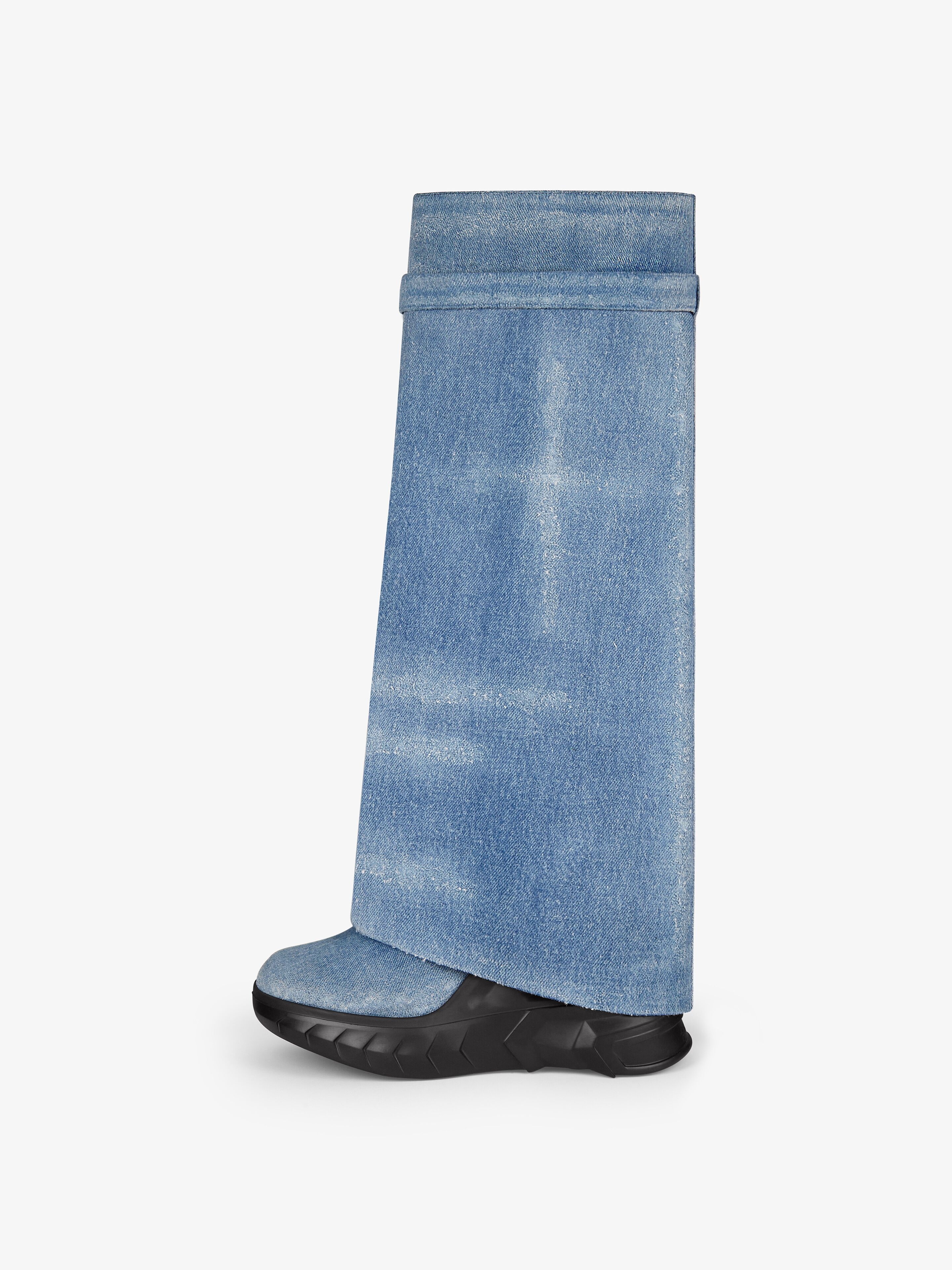 SHARK LOCK BIKER BOOTS IN DENIM - 5