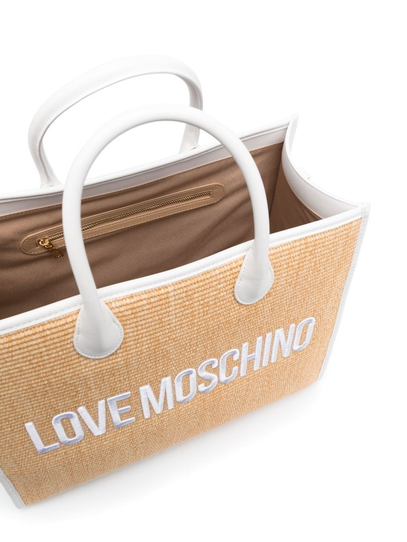 embroidered-logo detail tote bag 5