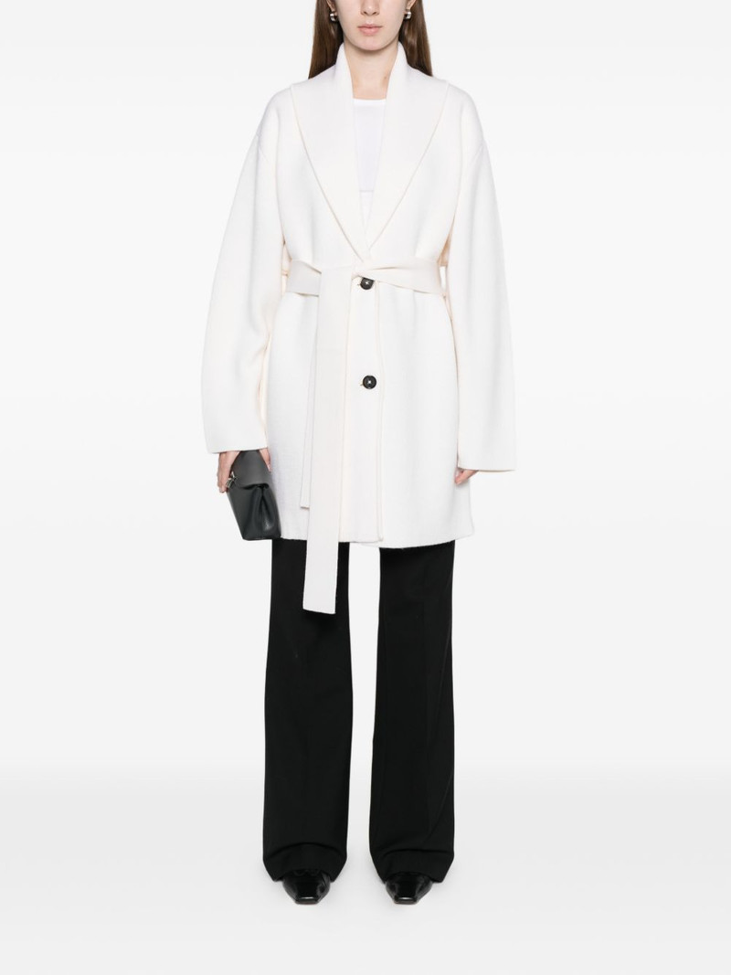 TOTEME shawl-lapel belted knitted coat outlook