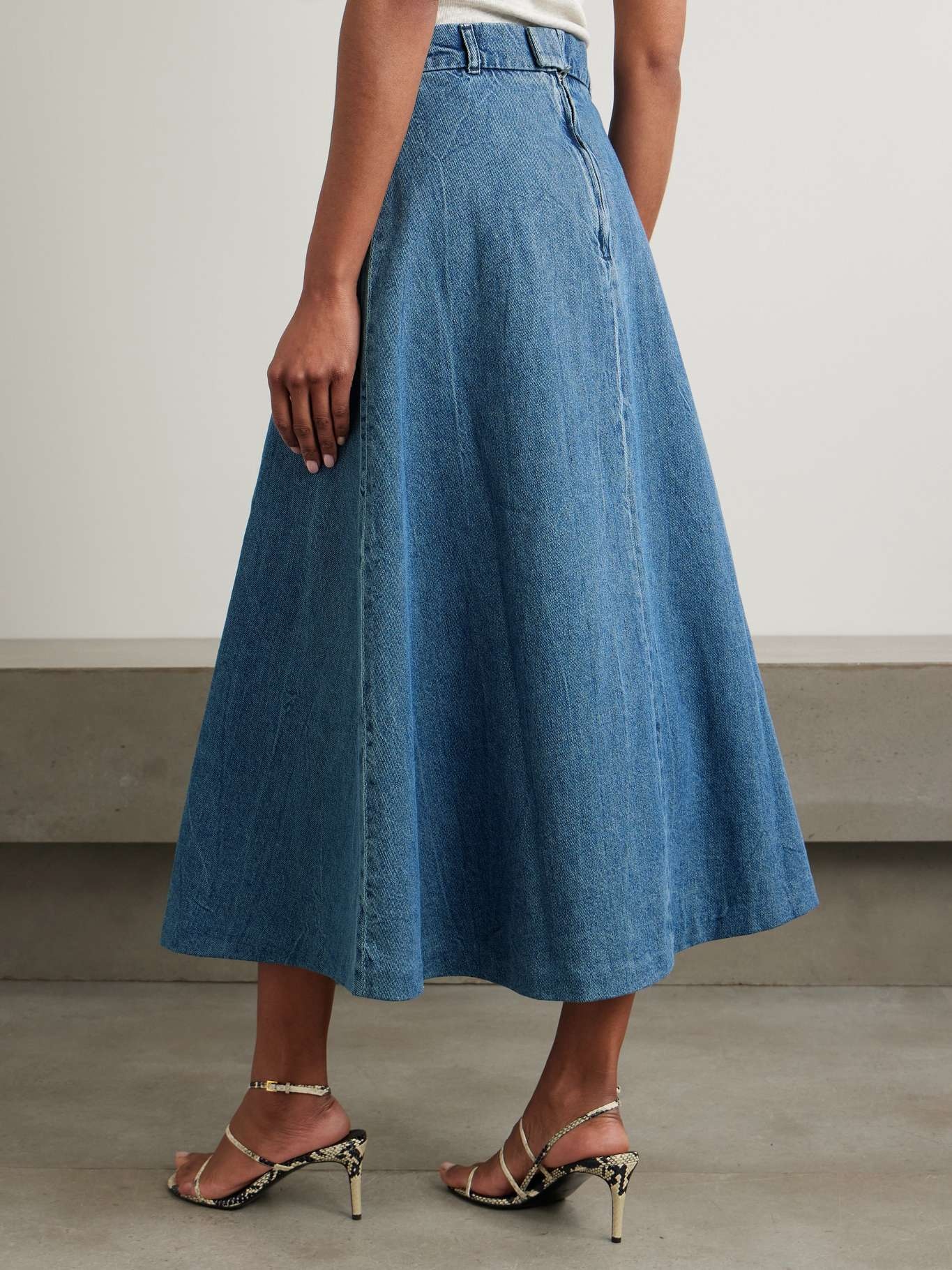 Denim midi skirt Mid denim - 4