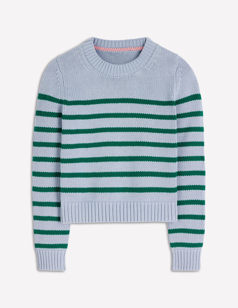 Lucy Chunky Cotton Sweater-Blue/ Green - 1