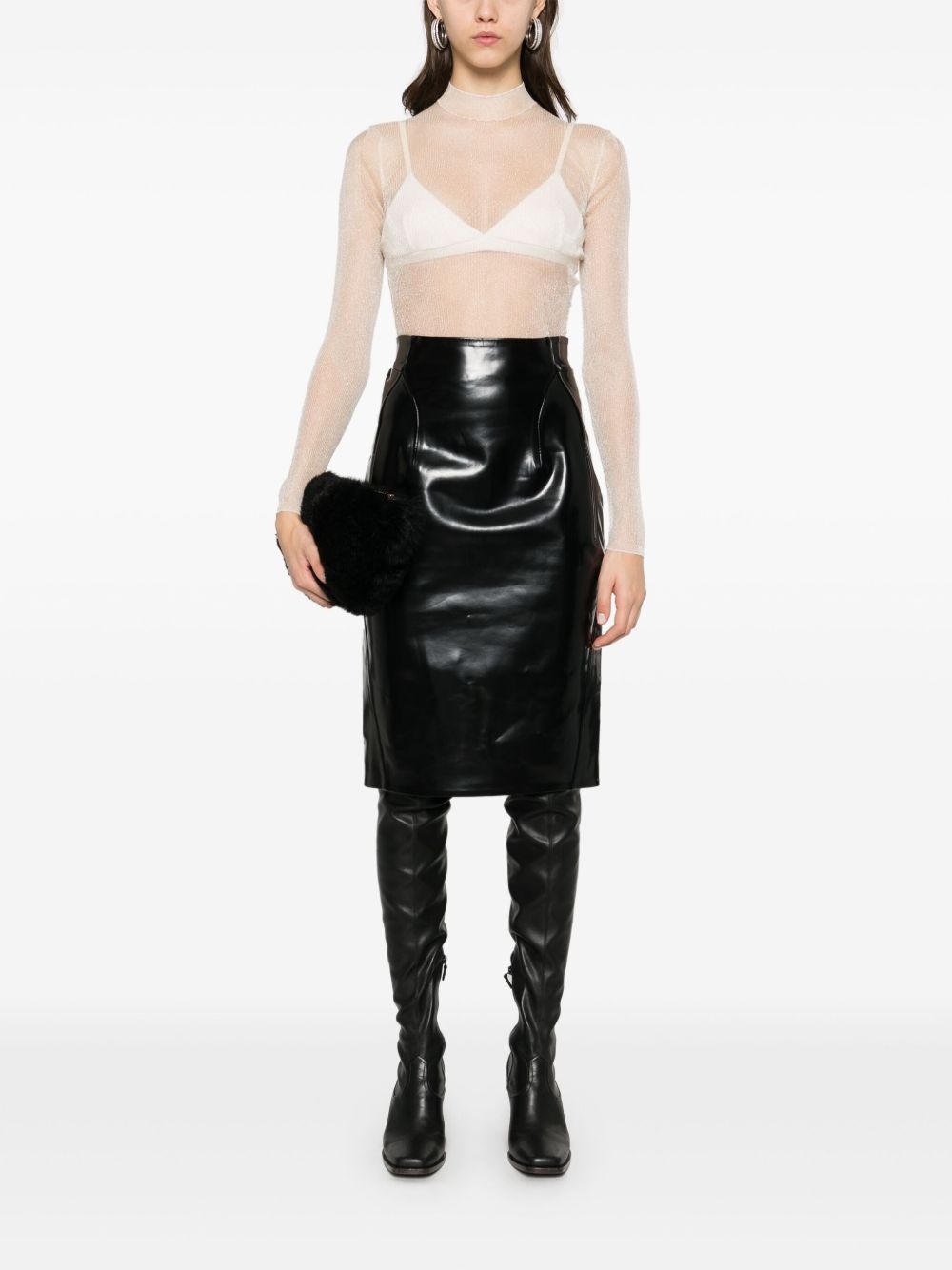faux-leather mini skirt - 2