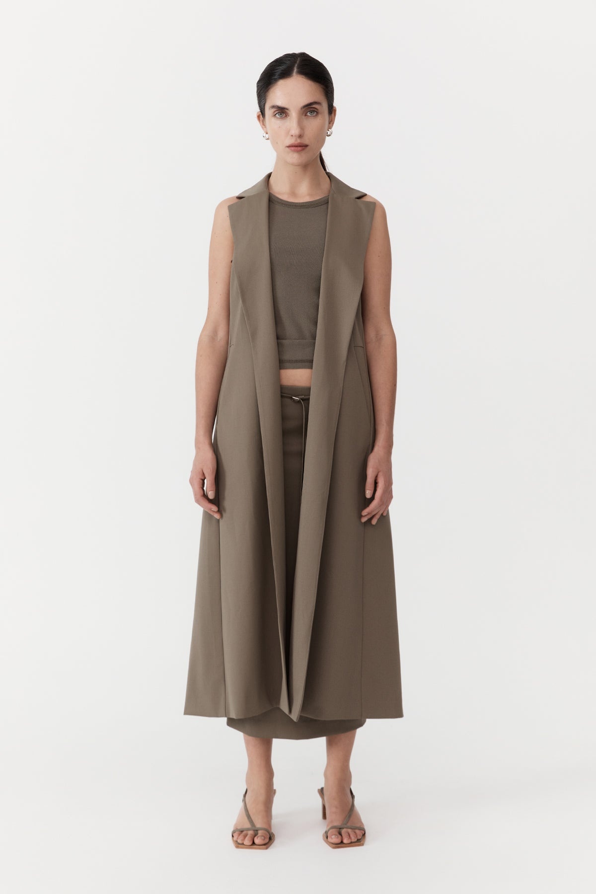 Layered Wool Trench - Kelp - 3