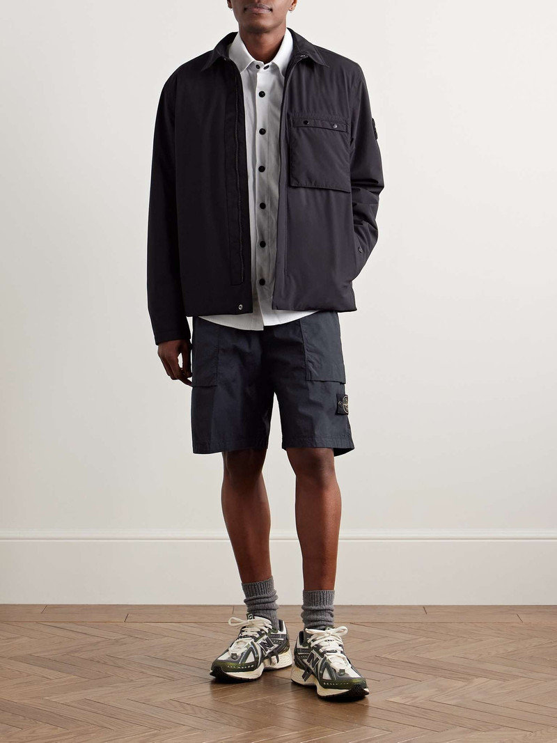 Stone Island Straight-Leg Garment-Dyed Stretch-Cotton Tela Cargo Shorts outlook