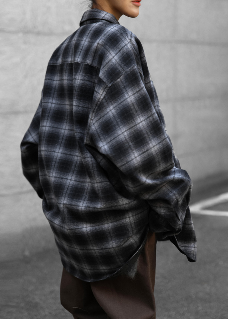 Helka Flannel Quilted Shirt - Charcoal 13