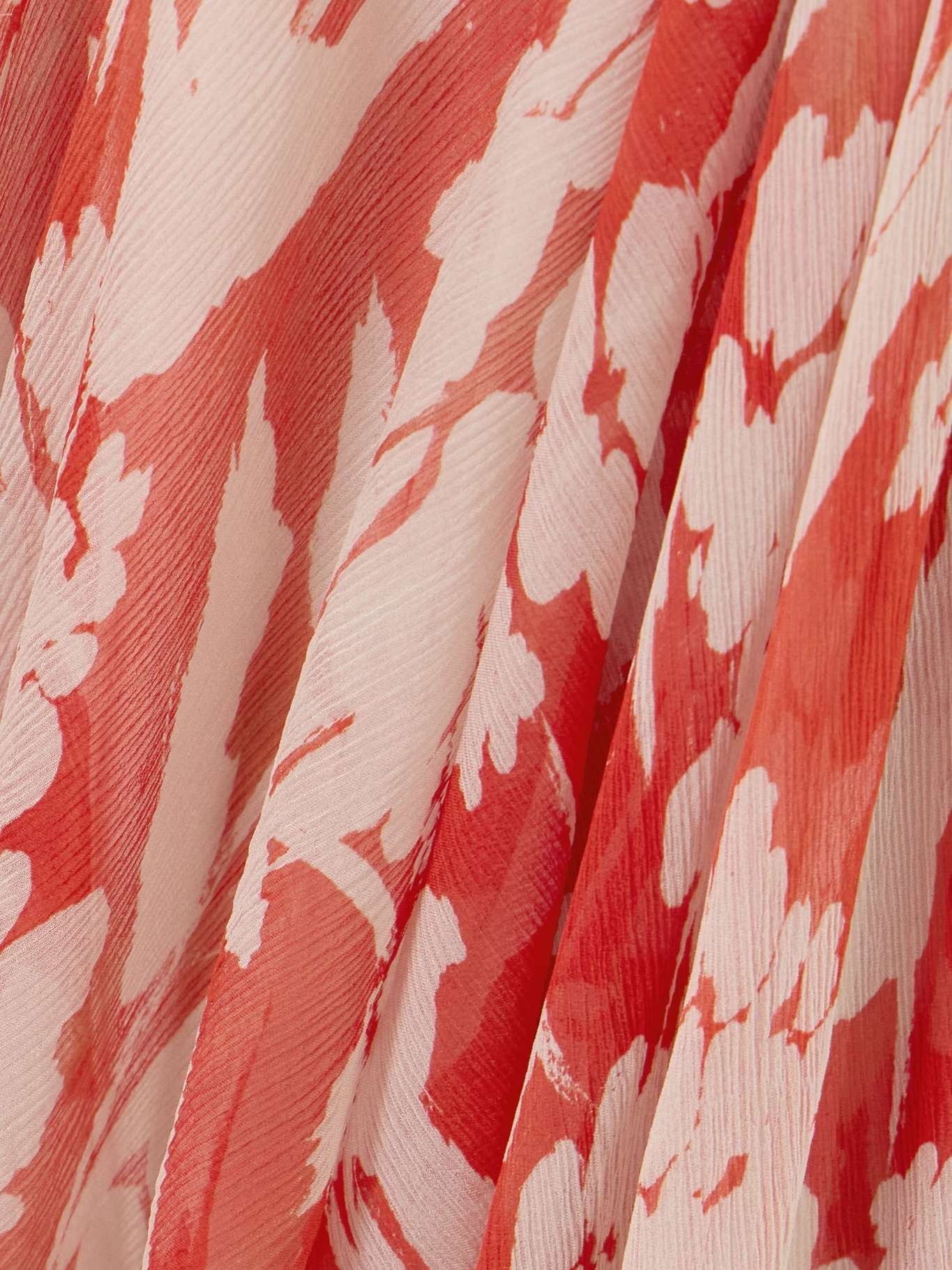 One-shoulder draped floral-print silk-georgette maxi dress Red - 5