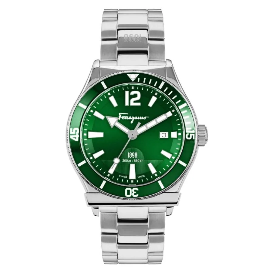 Ferragamo 1898 Quartz Green Dial Men's Watch SFFN00521 - 1