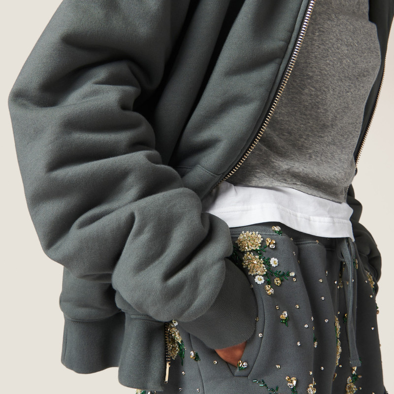 Garment dyed cotton fleece hoodie 5