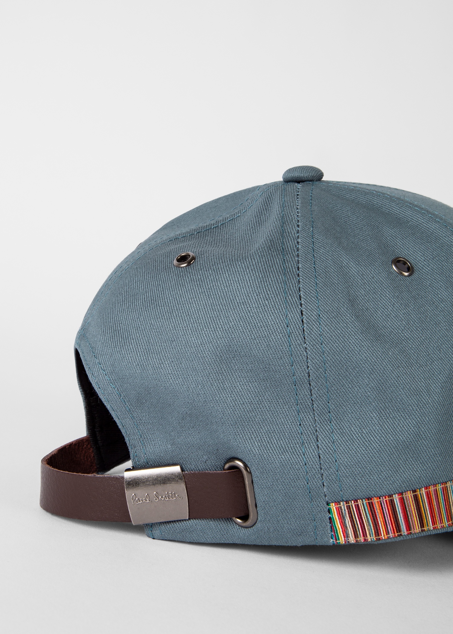Denim Blue 'Signature Stripe' Trim Cotton Baseball Cap - 3