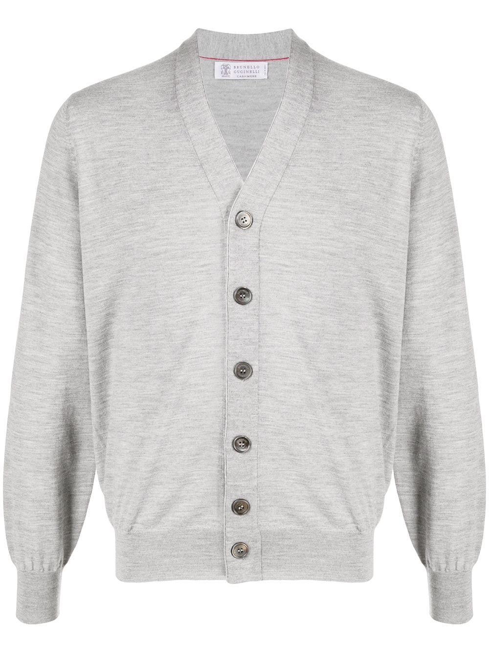 V-neck fine knit cardigan - 1