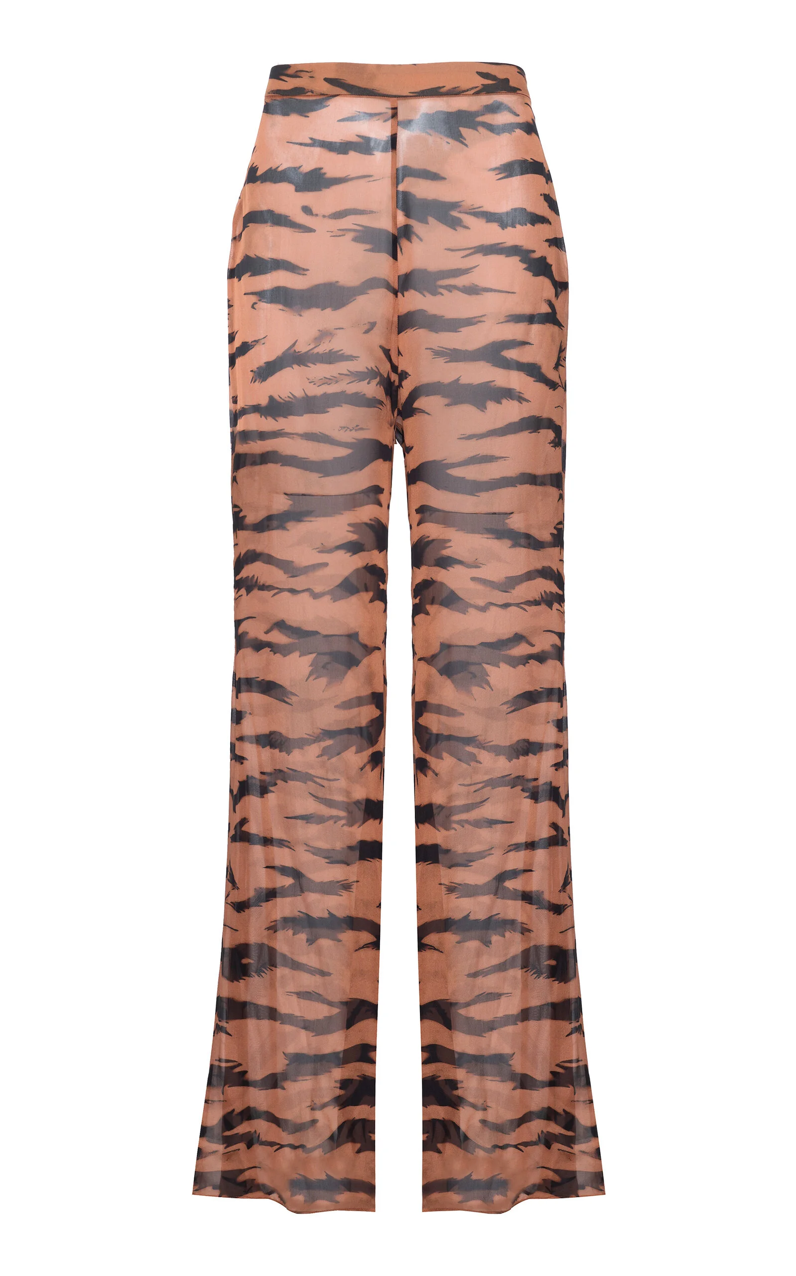 x Sabine Getty Animal-Print Silk Flared Pants animal - 1