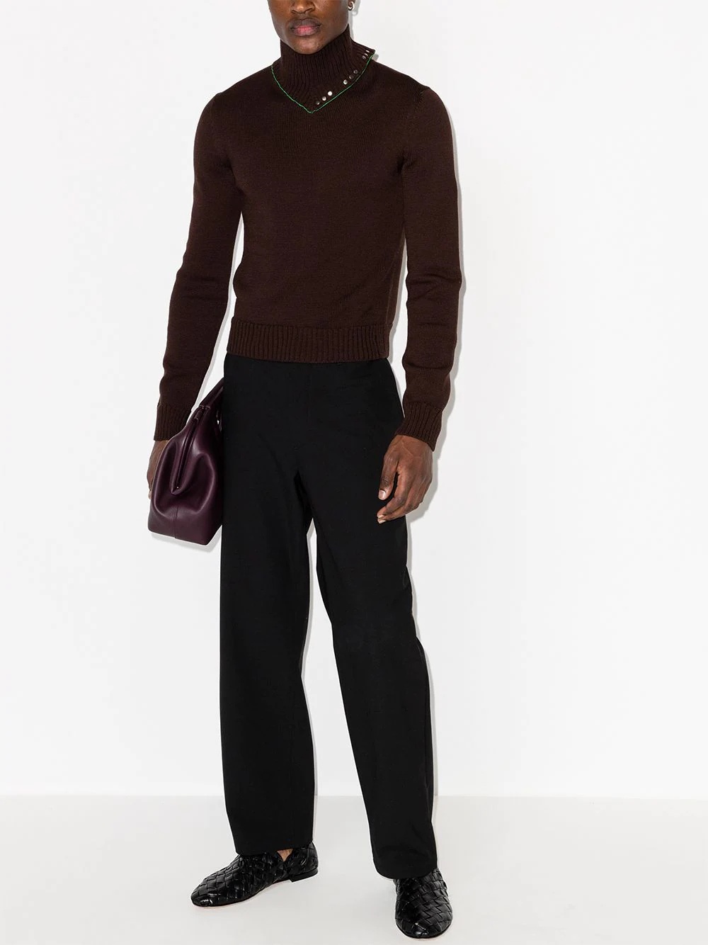 buttoned roll neck jumper - 5