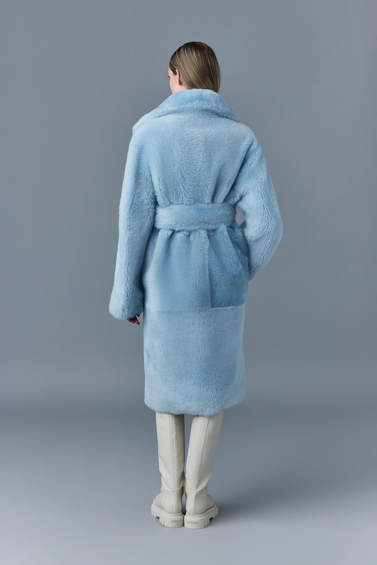 ETIENNE Shearling coat with belt - 4