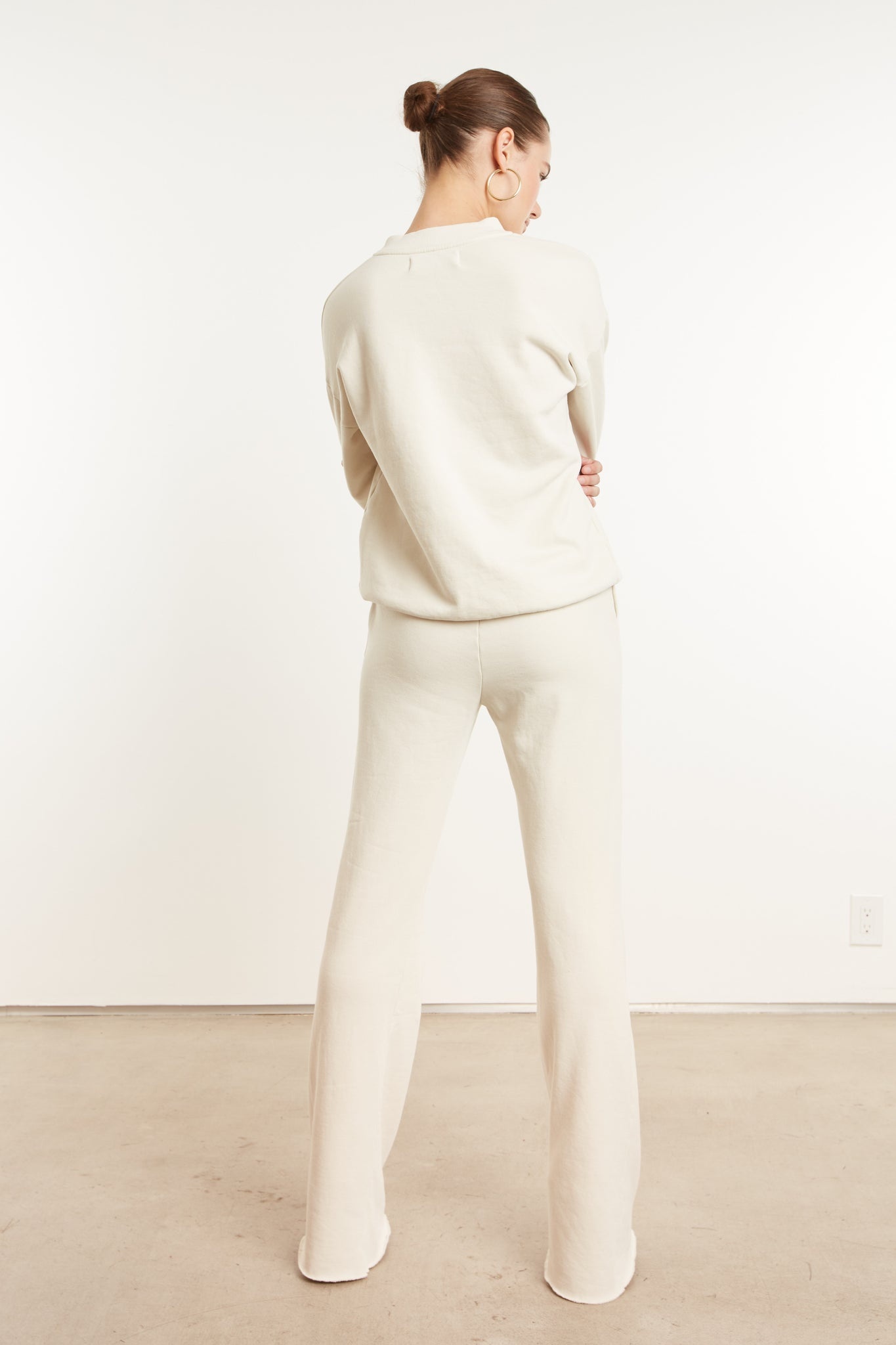 VINTAGE WHITE FLEECE STRAIGHT LEG SWEATPANTS - 6