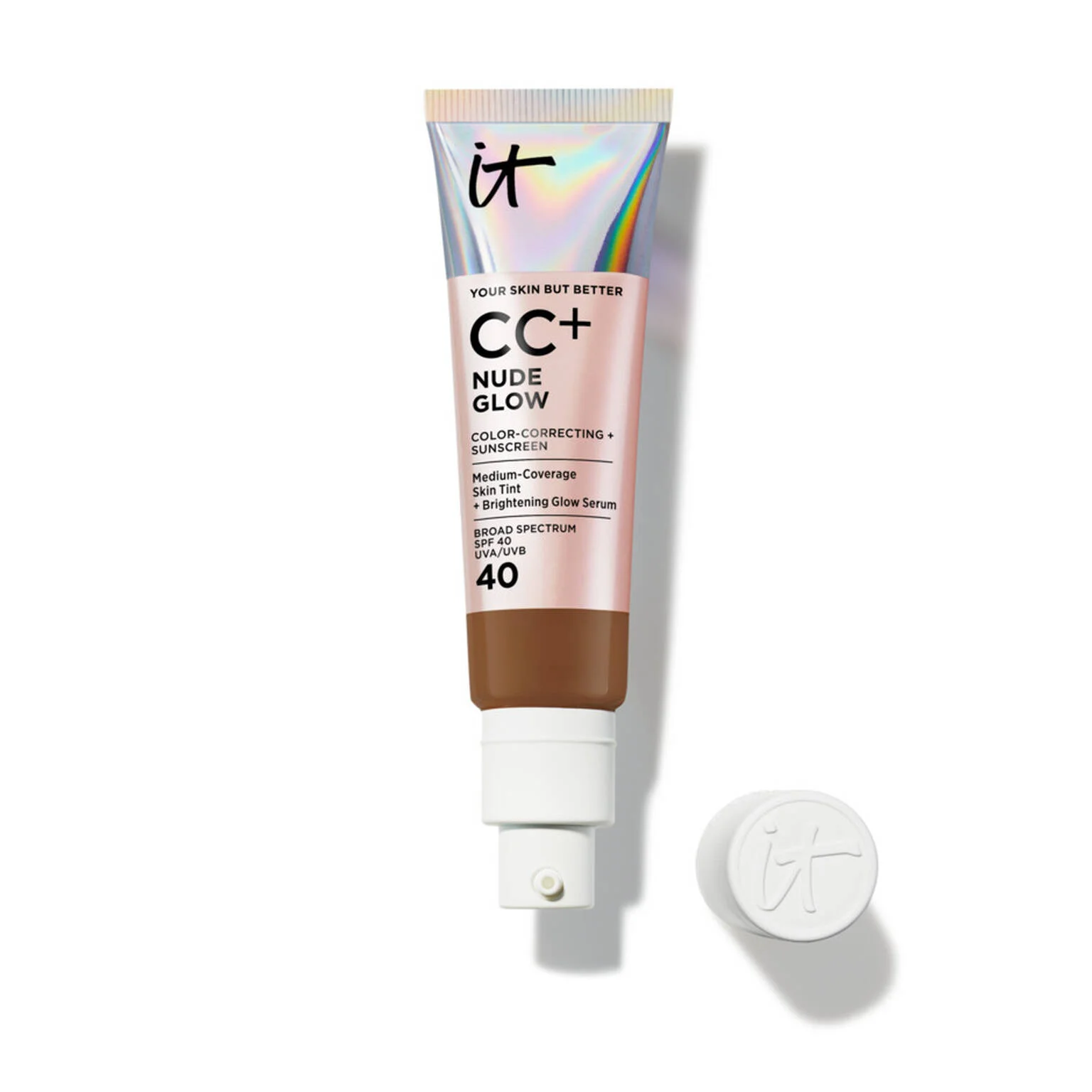 CC+ Nude Glow Lightweight Foundation + Glow Serum with SPF 40 - 1