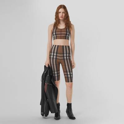 Burberry Check Print Stretch Jersey Cycling Shorts outlook