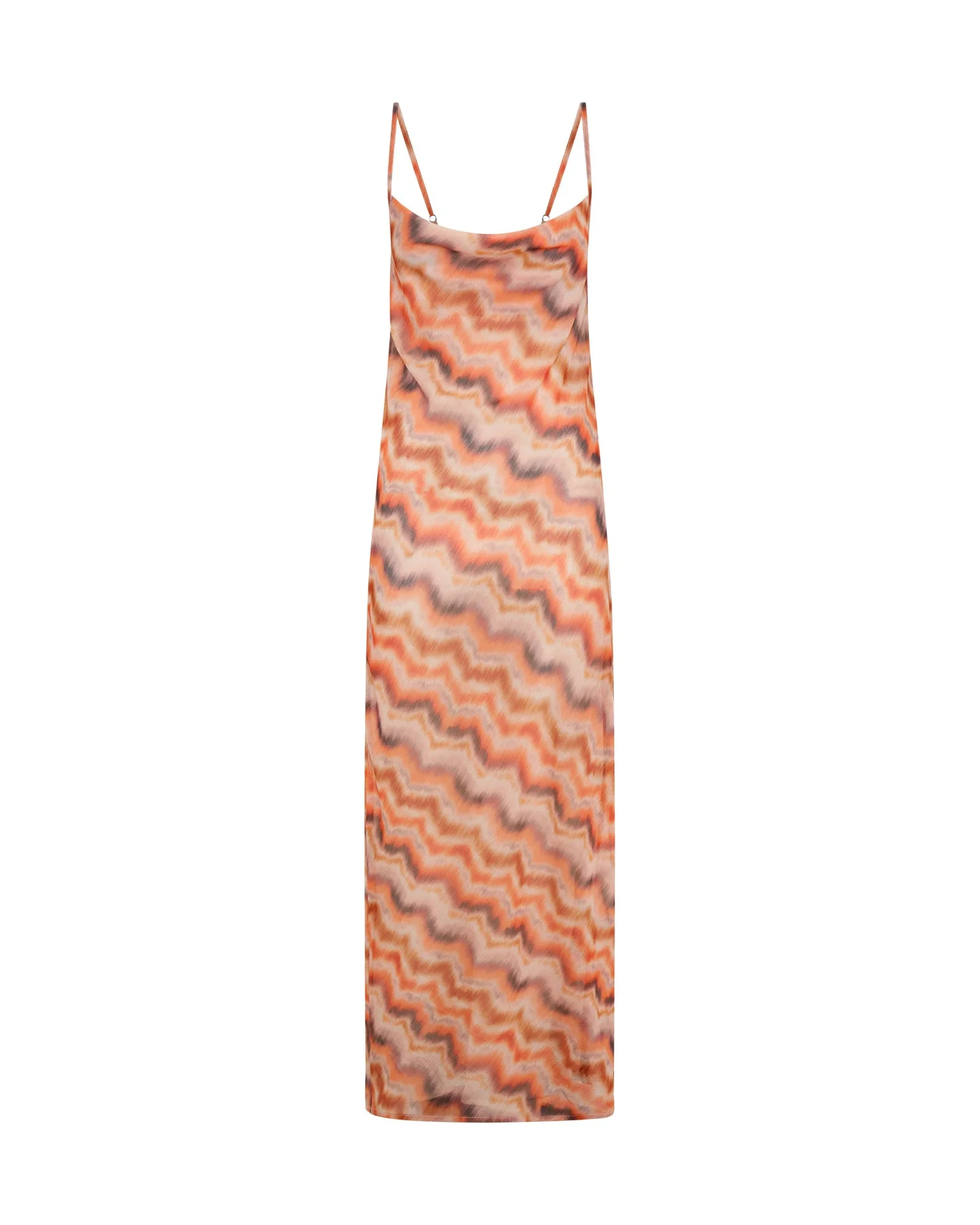 Jagger Maxi Slip Dress - Sunset Chevron Print - 1
