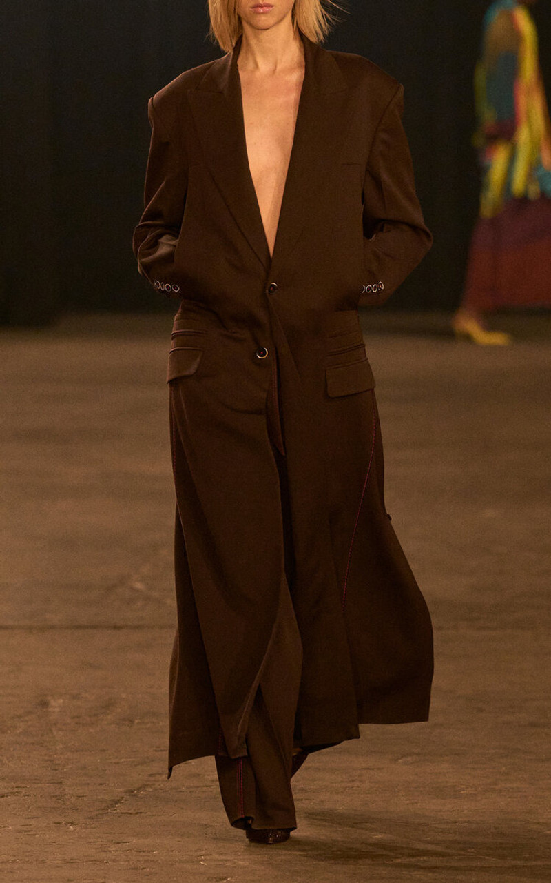 CHRISTOPHER JOHN ROGERS Wool Wide-Leg Pants brown outlook