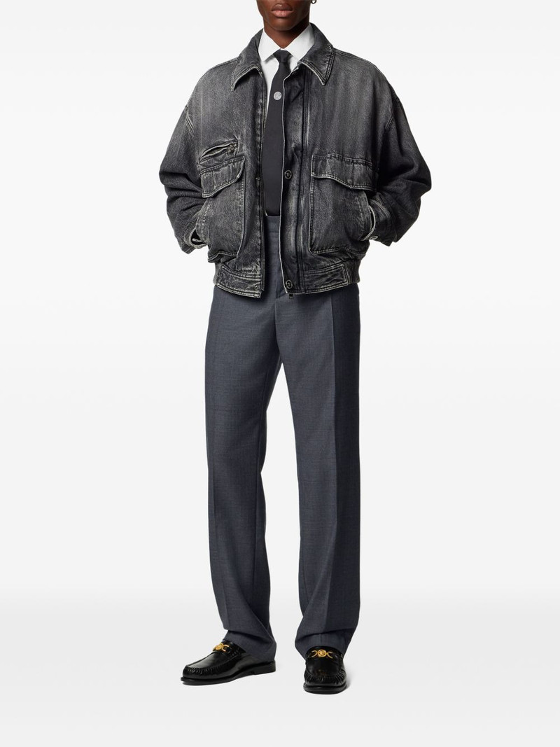 VERSACE micro-checked wool trousers outlook