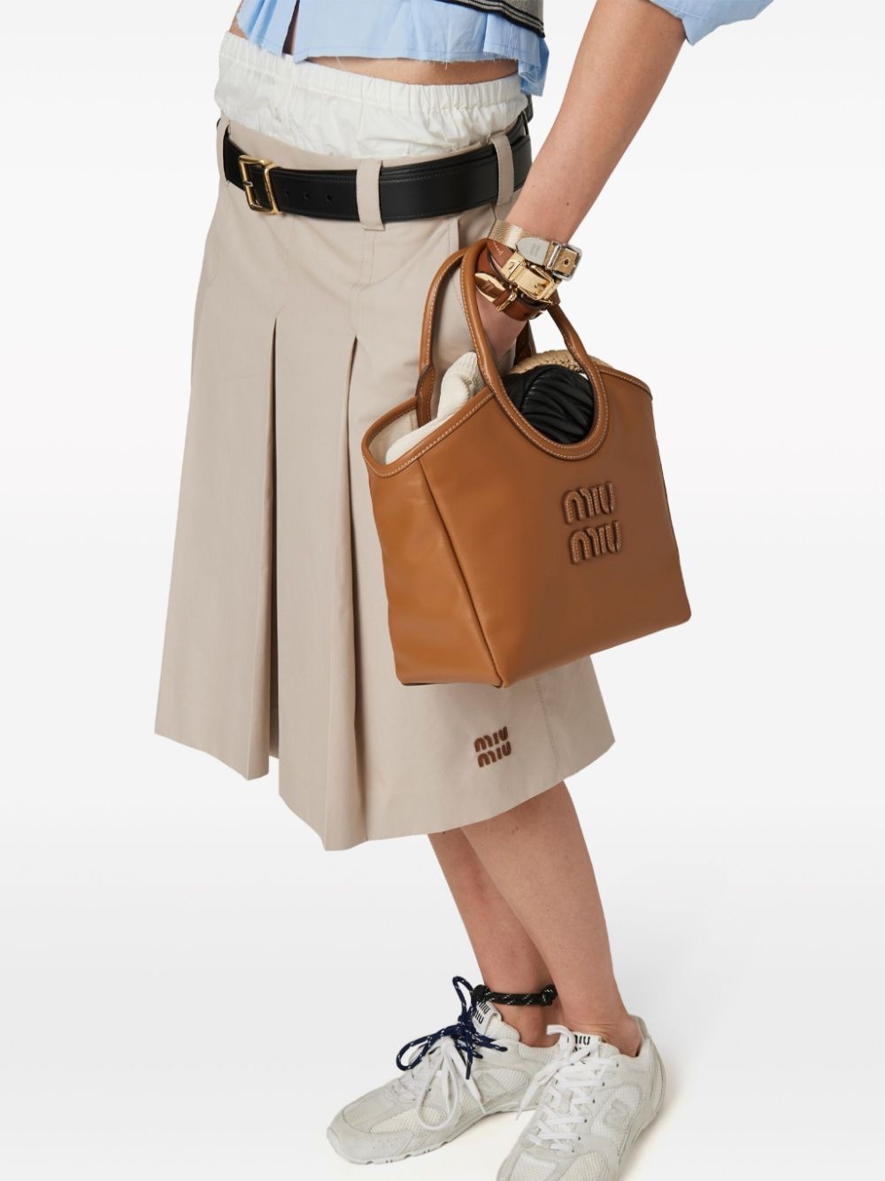pleated gabardine skirt - 4
