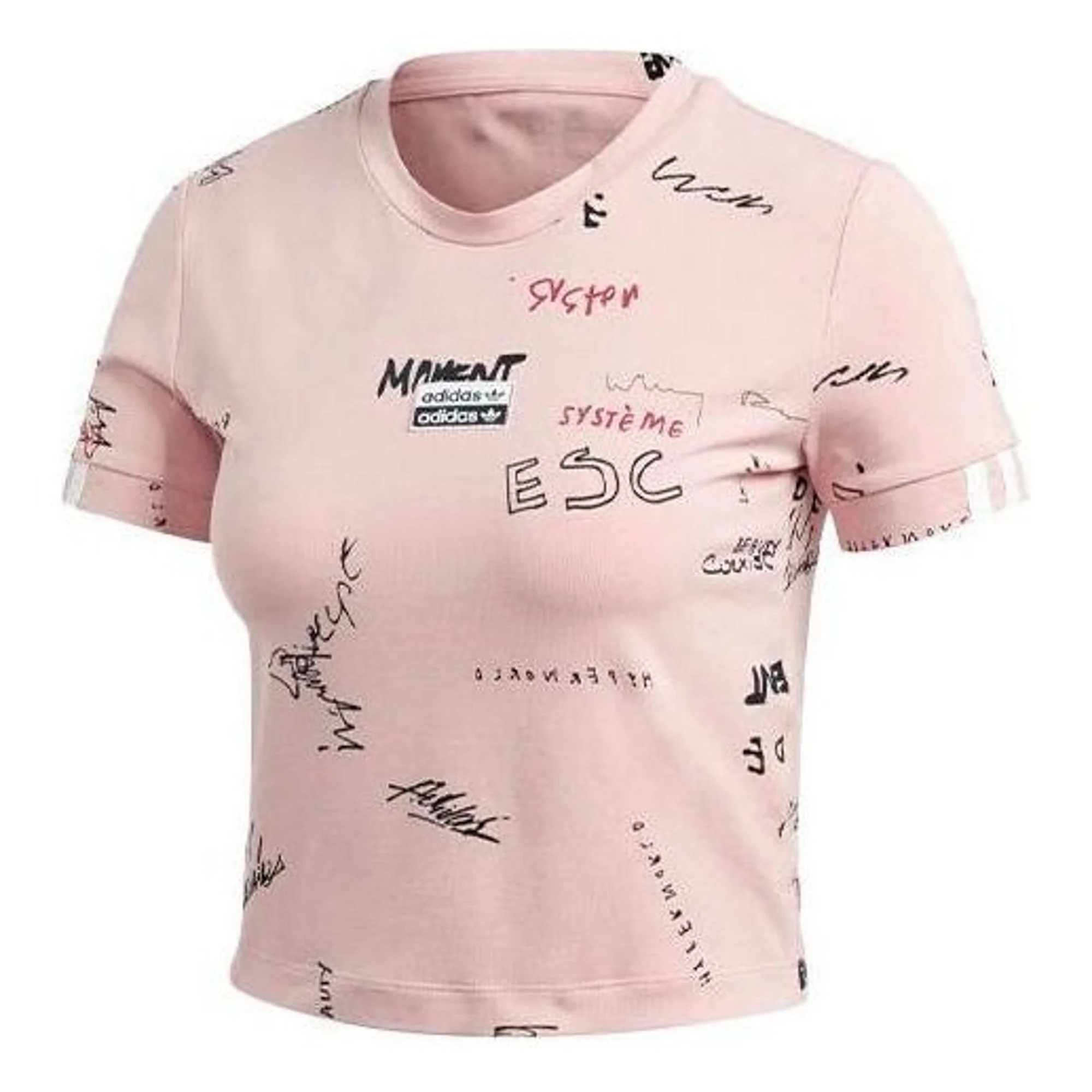 (WMNS) adidas R.Y.V. T-Shirt 'Pink Black' GD3059 - 1