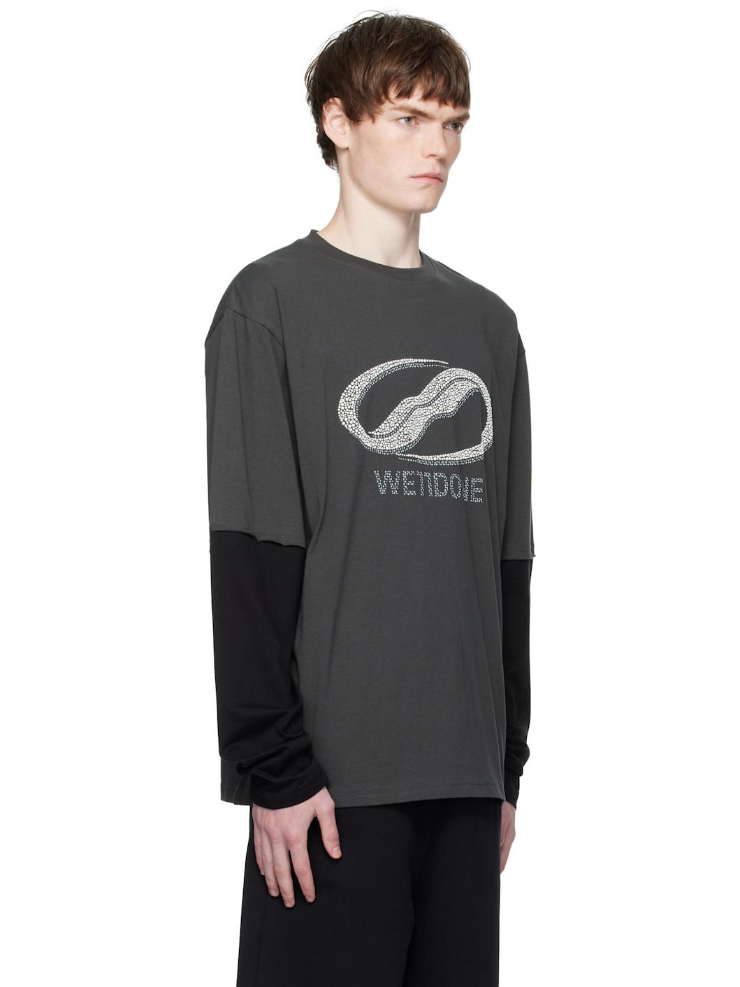 Gray Pearl Logo Long-Sleeved T-shirt - 2