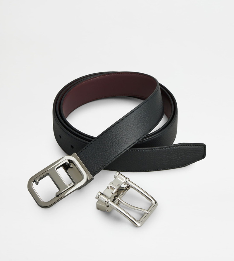 BOX WITH REVERSIBLE BELT AND TWO BUCKLES - BLACK, BURGUNDY 4