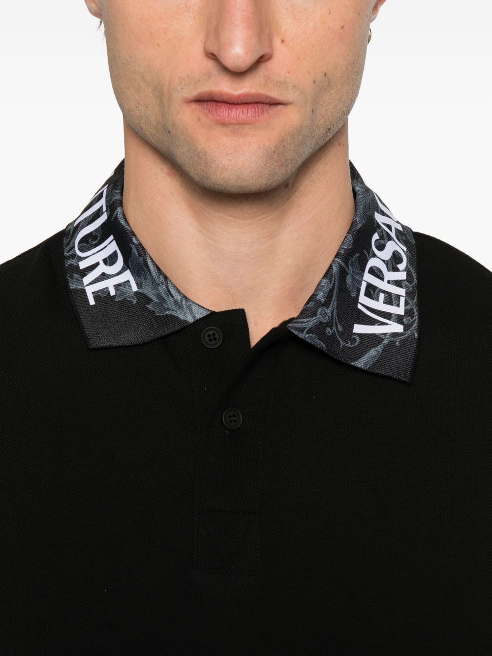 logo-print collar polo shirt - 4