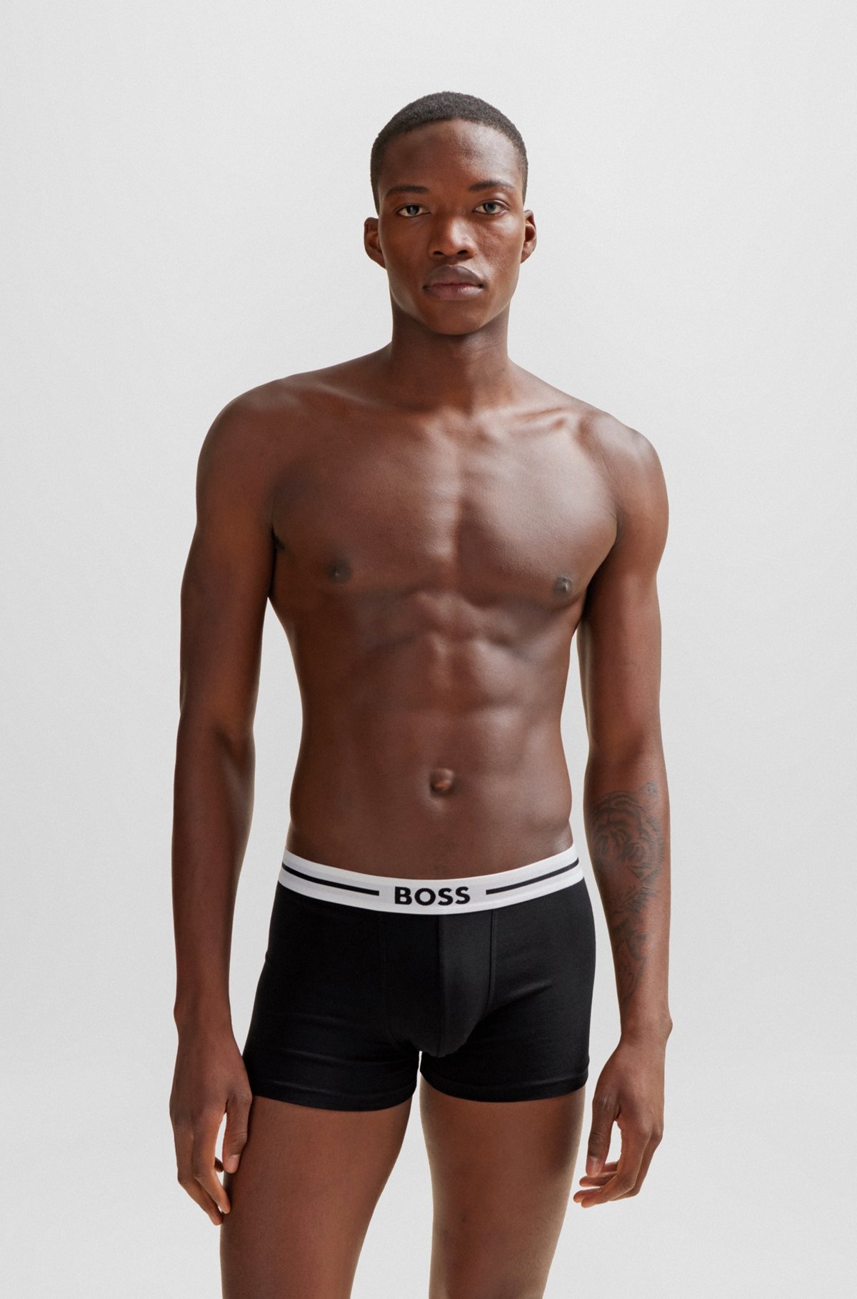 THREE-PACK OF STRETCH-COTTON TRUNKS WITH LOGO WAISTBANDS - 2