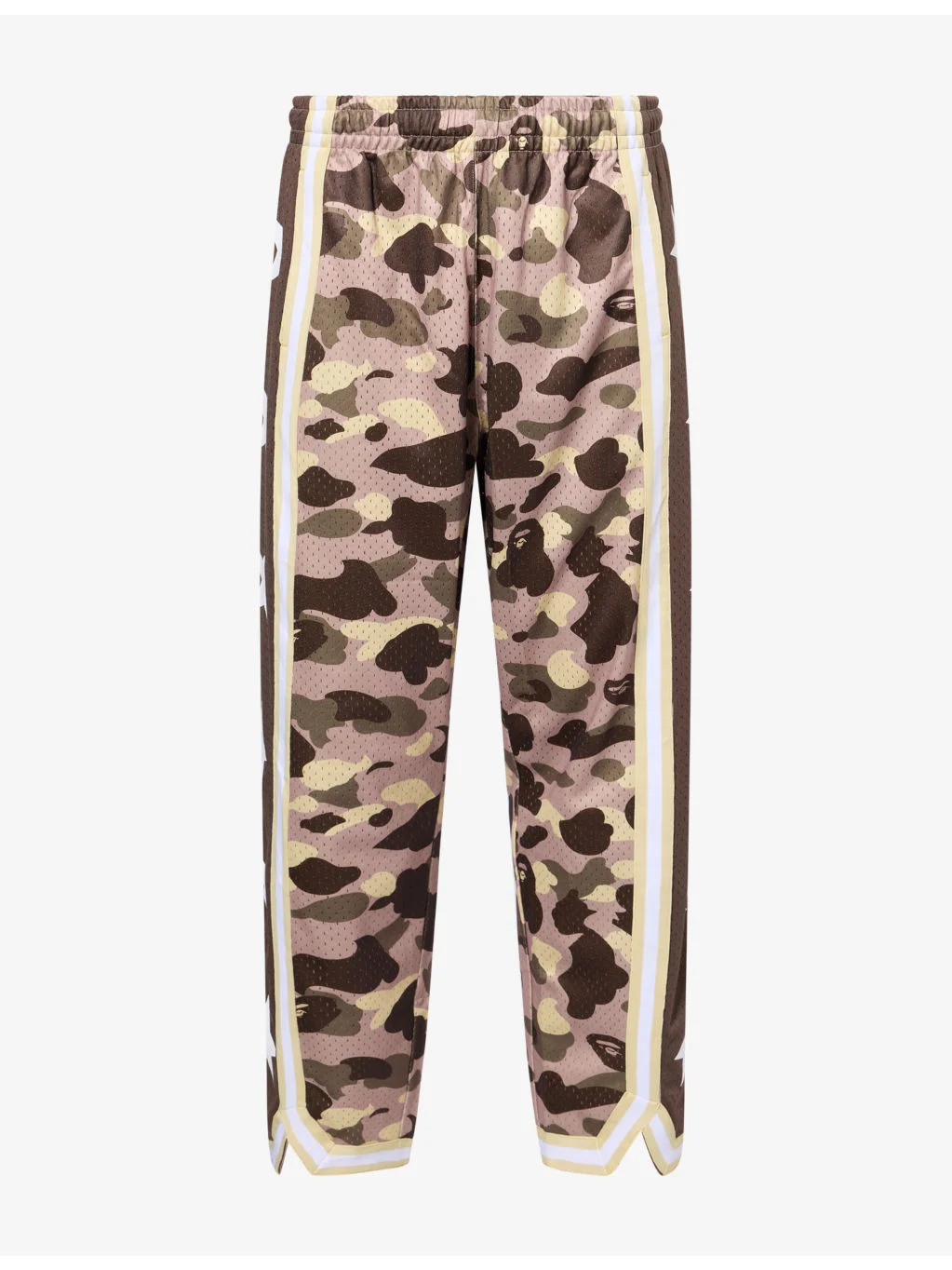 Color Camo High Split Relaxed Mesh Woven Trousers - 1