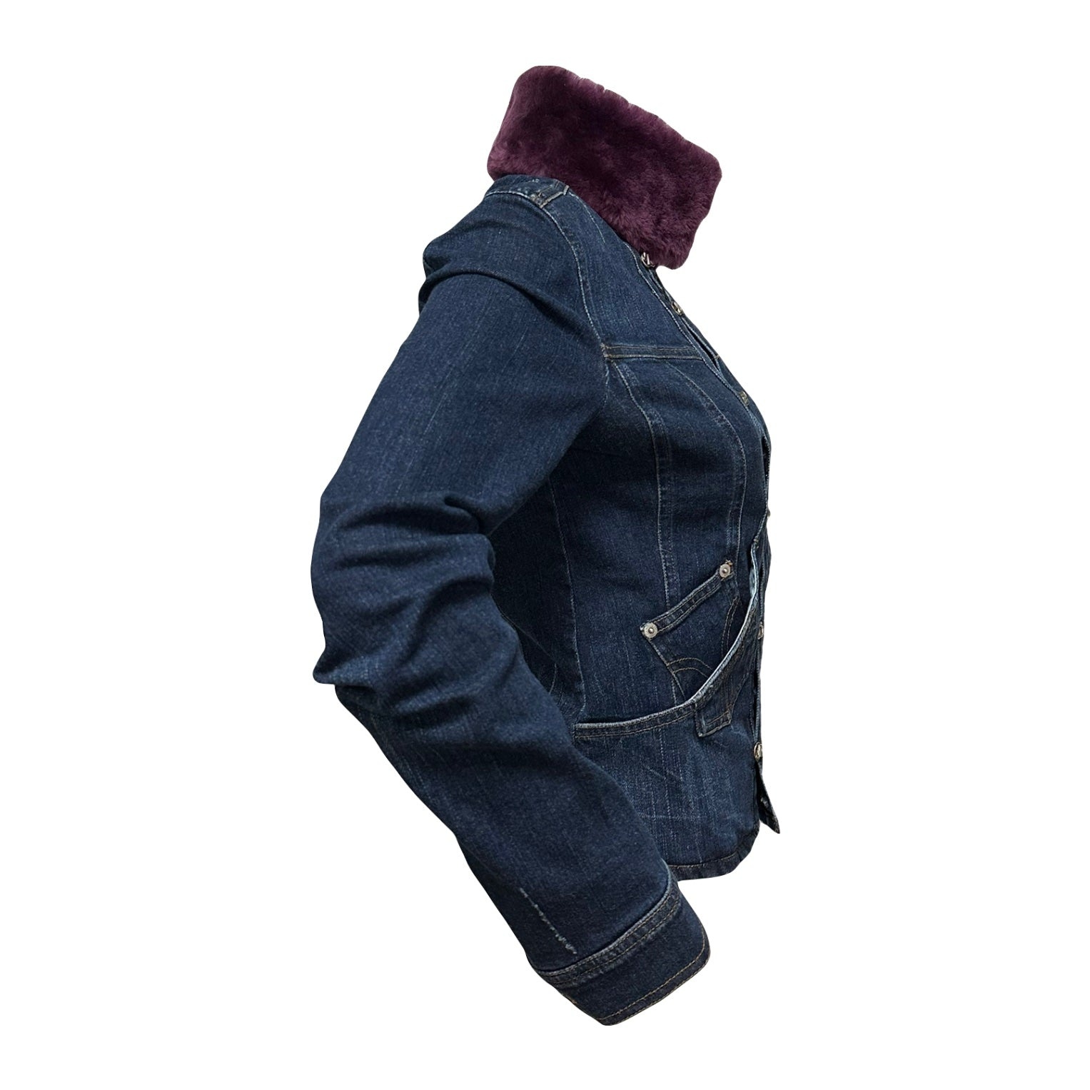 D&G - D&G Fur Trim Patchwork Denim Jacket - 3