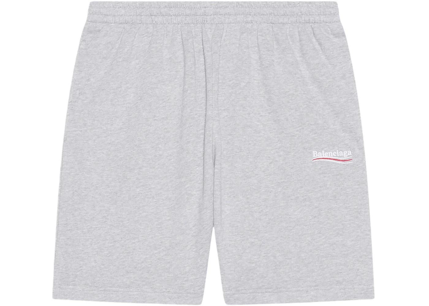 Balenciaga Political Campaign Large Fit Sweat Shorts Grey/White/Red - 1